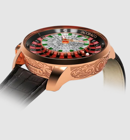 (image for) Jacob & Co casino tourbillon ROSE GOLD BAGUETTE WITH ENGRAVING Replica Watch CA100.40.AL.BA.A